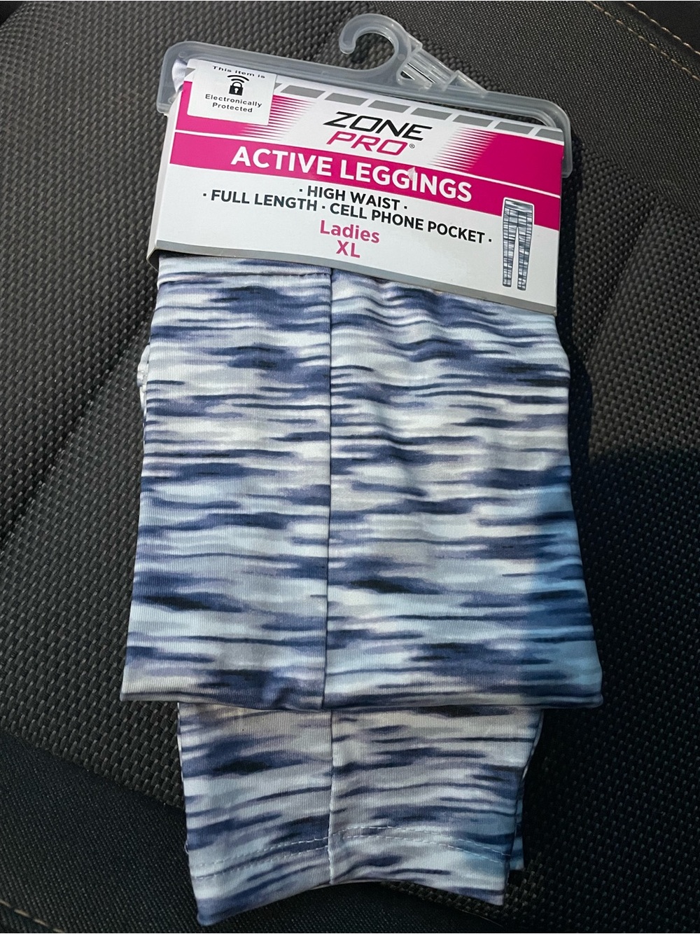 Zone Pro Ladies Active Leggings in Blue and White Wave Print